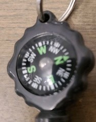 Multifunctional Keychain With Whistle And Compass Black And Green Survival