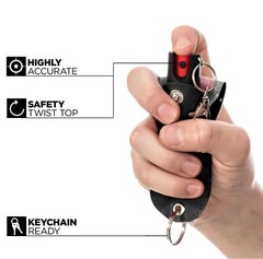 BURN Pepper Spray Keychain 0.5oz Self Defense In Black Holster – 2 Pack