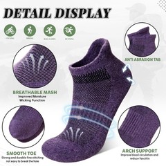 SeeyAN Merino Wool Ankle Hiking Socks For Men & Women No Large, Grey & Blue