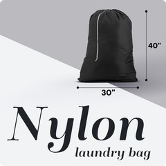 Nylon XL Laundry Bag, Large Capacity with Locking 30″ x 40″, Black