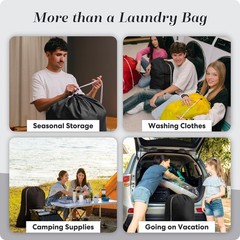 Handy Laundry Nylon XL – Large Capacity with 30″ x 40″ | 2-PACK, Black
