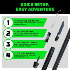 Tactical Hiking Stick with Integrated Survival Kit – Essential Camping Gear