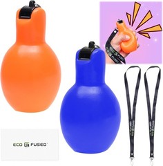 Durable 2-Pack Hand Squeeze Whistles with Lanyards – Unisex for All Ages