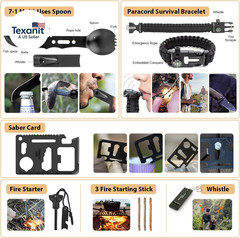 Survival Kit, 250Pcs Survival Gear First Aid Kit with Molle System Compatible Ba