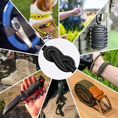 HOKINETY 1200 Paracord Rope – 4.4mm Nylon Parachute Spool para 100 ft, Black