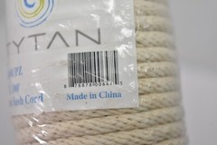 Tytan SC8100UPZ Cotton Cord Sash Paracord Number 8 .25″ x 100′ Natural Finish