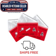 3 Pcs Pocket Wallet Size Survival Emergency Firestarter RED Protective Sleeve