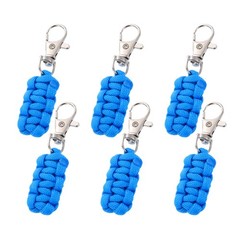 Paracord Zipper Pull, 80 mm Length for Backpacks – Cylinder (6 Pack, Blue)