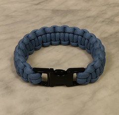Navy Blue Cobra Paracord Bracelet with Metal Buckle