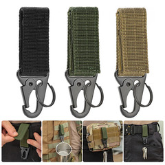 3Pcs Tactical Carabiner Outdoor EDC Keychain Nylon Webbing Keys Holder Camping B