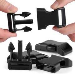 Black Plastic Side Release Buckles for Paracord Bracelets (5/8 Inch, 50 Pack)
