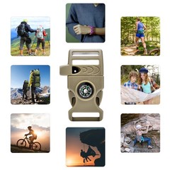 CooBigo 10 Pack 3/4 Inch Assorted Paracord Bracelets Buckles, Plastic Compass…
