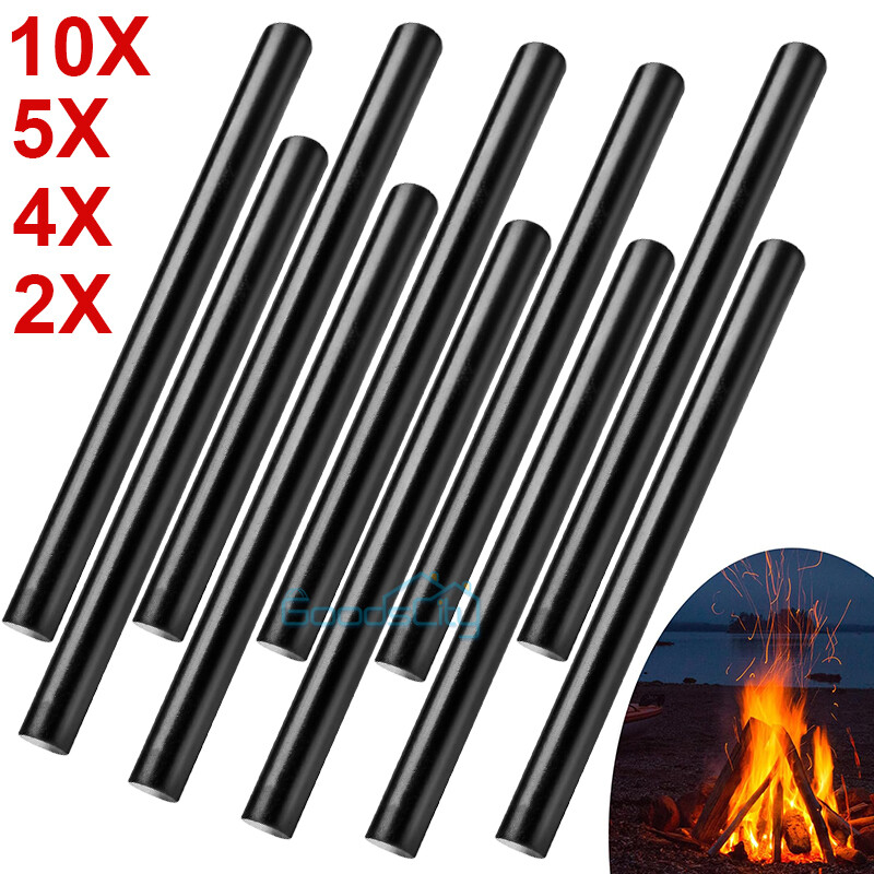 1-10Pcs Magnesium 5 x 1/2″ Flint Fire Starter Ferro Rod Survival Camping Rods