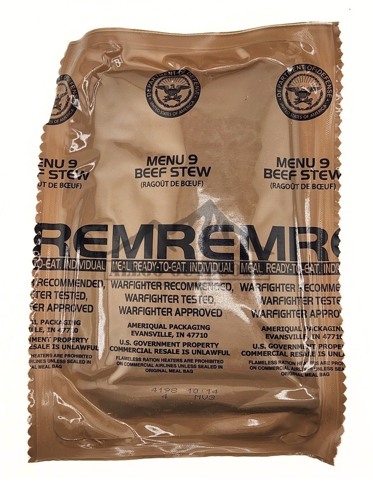 Beef Stew – Menu 9 – 2026 Inspection Date – Meals Ready To Eat US Military MREs