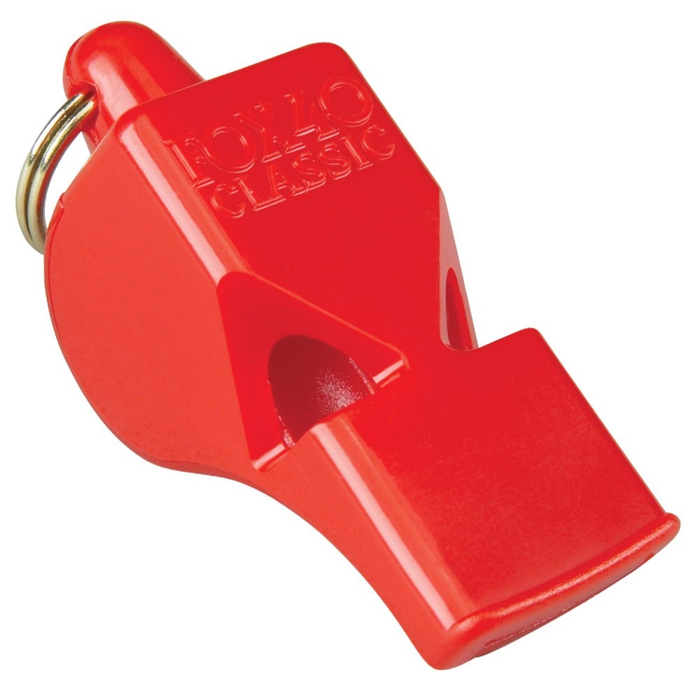 Fox 40 Classic Safety 3-Chamber Pealess Whistle, Red