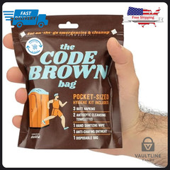 Code Brown Portable Emergency Bathroom Hygiene Kit for Outdoor Activities