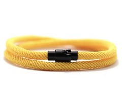 Men’s Double-Layer Survival Bracelet, Yellow, 4 mm / 19.5 cm