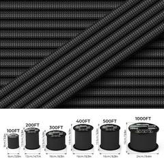 Paracord Rope 750lb Parachute Cord 4MM 12-Strand para Cord – Heavy Duty Spool St