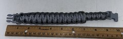 Paracord Parachute Cord Emergency Survival Hiking Bracelet Black-Gray & Clip 10”