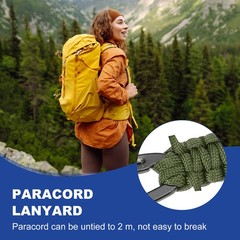 Paracord Keychain Aluminum Paracord Lanyard Key Chain – (3 Pack, Navy Green)