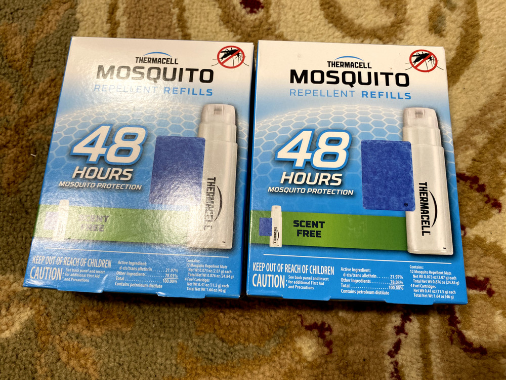 2 No Spray Mosquito Repellent Thermacell Refills 48 Hours Each, 96 Hour Total