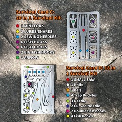 12-Piece Survival Multitool Card EDC Kit for Camping, Hunting, Fishing, Hiking
