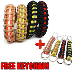Firefighter Paracord Survival Bracelet + Keychain Gift Turnout Bracelet Survie
