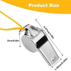 48PCS Stainless Steel Sports Whistles with Black Lanyard – Loud Crisp Gold Rope