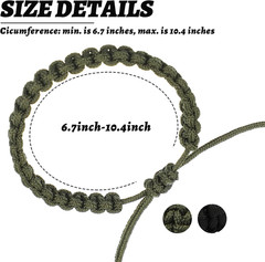 Paracord Bracelet for Men Paracord Survivor Bracelets, Handmade Braided Bracelet