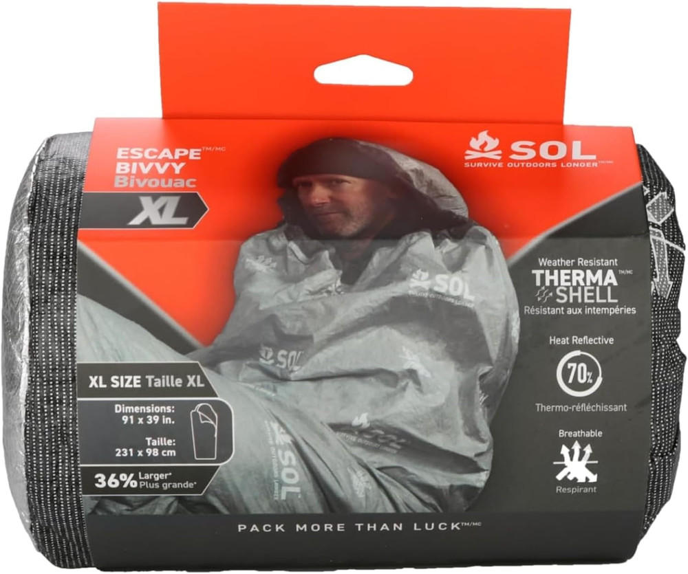 SOL Escape Bivvy with Hood – Emergency Preparedness Blanket – Reflects up to 70%