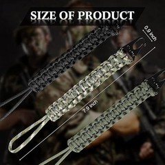 3Pcs Heavy Duty Braided 550 Paracord Neck Lanyard Keychain for Men Women Outdoor