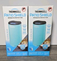 Lot of 2 Thermacell Patio Mosquito Repeller w/ Refill Scent-Free 15 Ft Zone Blue