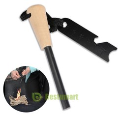 FERRO ROD Fire Starter Survival Striker Flint w/Paracord Lanyard Camping Outdoor