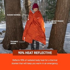 Emergency Survival Blanket 90% Heat Reflective – Waterproof & Windproof – 4 Pack