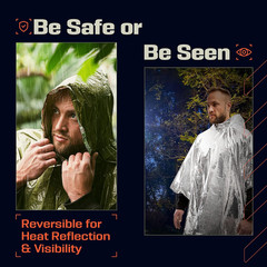 4X Emergency Ponchos & Mylar Blanket – Waterproof Wind-Resistant Outdoor Surviva