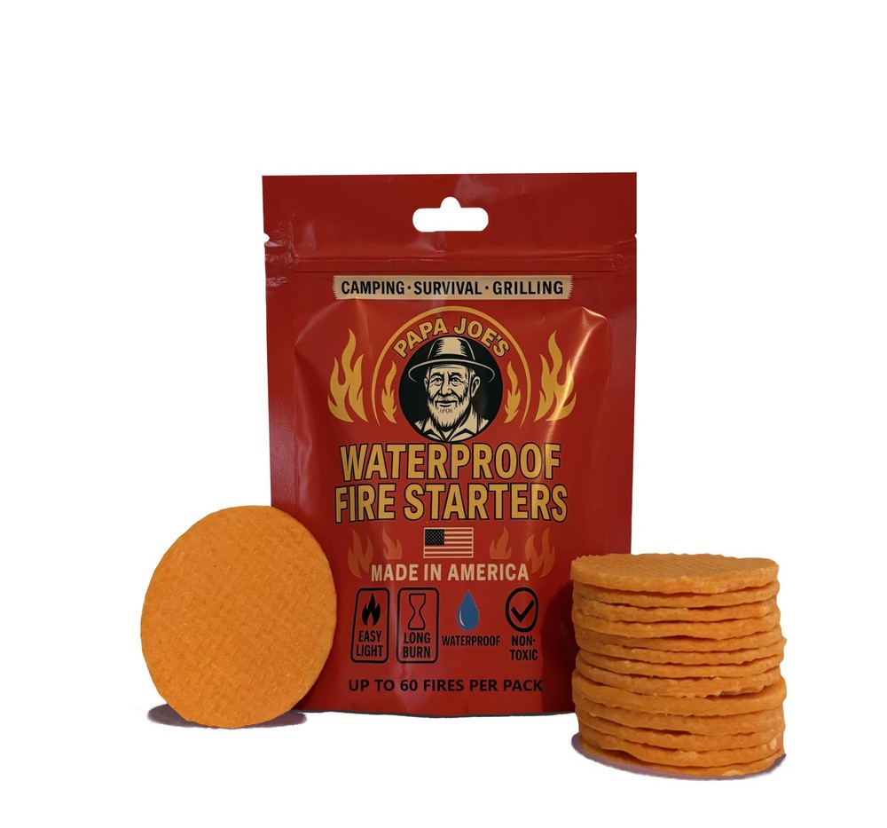 100% Waterproof Fire Starter (15 Disc) Up to 60 Fires | 8-10 Minute Burn Inst…