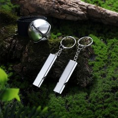 Gemscream 4 Sets Bear Bells with Whistle for Hiker, Loud Bear Bell with Silver
