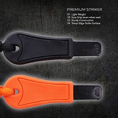 Large Ferro Rod Fire Starter Kit 5 x 1/2 in, Flint Steel Striker & Lanyard