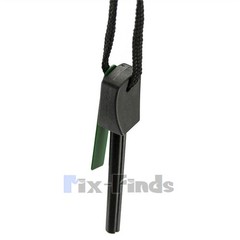 Ferrocerium Rod Flint Fire Starter Survival Kit With Green Scraper Camping Tool