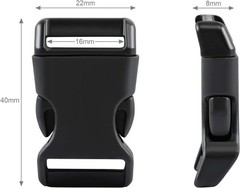 Black Plastic Side Release Buckles for Paracord Bracelets (5/8 Inch, 50 Pack)