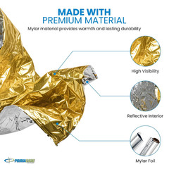 FB-6831 Emergency Mylar Thermal Blankets – 10 Pack, 62″ X 82″, Gold