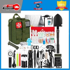 250 Pcs Survival Gear Kit First Aid Emergency Bag for Outdoor Hiking Camping