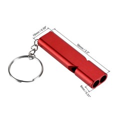 4Pcs Emergency Survival Whistle, Double Tubes Whistles Super Loud, Red