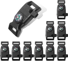 Compass Whistle Buckle 5/8 Inch Paracord Bracelet Fire Starter Camping Survival