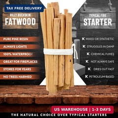 10lb Fatwood Fire Starter Sticks | 100% Natural Fire Starters for Campfires, Fir