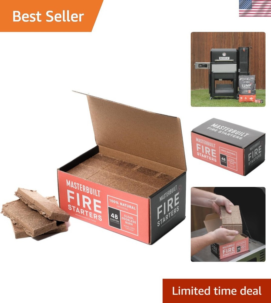 Pure-Parrafin All-Natural Odorless Wax Fire Starters for Charcoal Grilling, M…