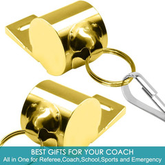 5 Packs Stainless Steel Whistle, Metal Warning Whistle with Lanyard for Referee