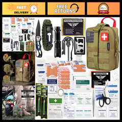 250-Piece Survival First Aid Kit | IFAK Trauma Bag, Molle Pouch, Emergency Gear