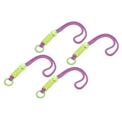 4Pcs Paracord Lanyard Keychain with Spring Ring, Purple, Light Green