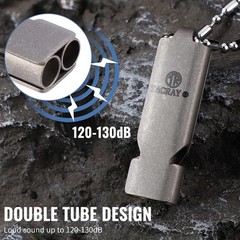 Titanium Emergency Whistle, Lifeguard Safety Whistle with Neck Chain and Keyc…